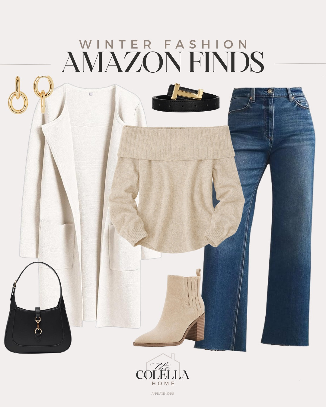 Neutral elevated Amazon winter outfit includes jeans, sweater, cardigan, purse, booties, earrings, and belt.

Winter style, Amazon fashion, looks for less

#LTKFindsUnder50 #LTKFindsUnder100 #LTKgrwm