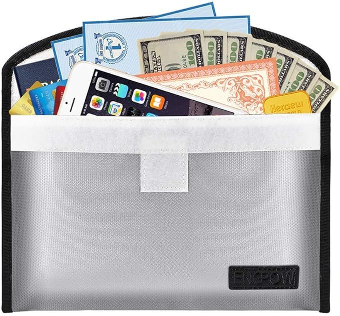 Fireproof Reusable Envelopes Safe Money Bag Bank budgeting Cash Envelope10.6 x6.7 Non-Itchy Liqui... | Amazon (US)