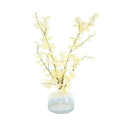 Blanched Eucalyptus Arrangement in Marbled Ceramic Vase | Wayfair Professional