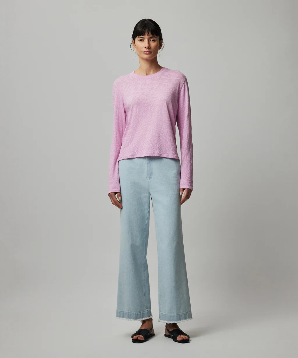 Slub Jersey Long Sleeve Crop Tee - Lipstick | ATM Collection