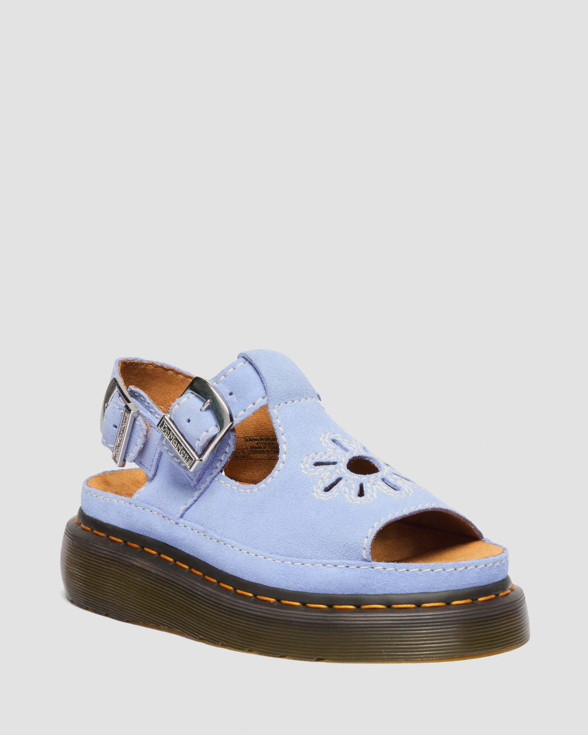 Dunnet Flower Buttersoft leather sandals in Cornflower Blue | Dr. Martens | Dr. Martens
