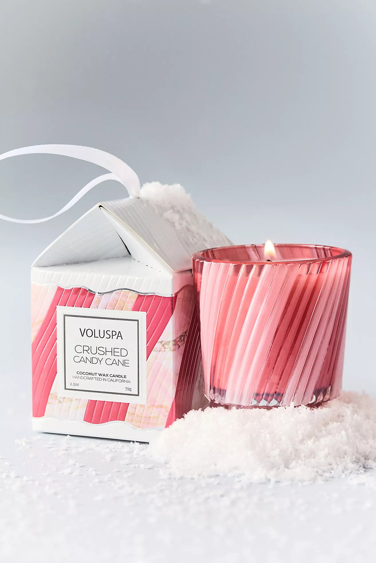 Voluspa Crushed Candy Cane Boxed Ornament Candle | Anthropologie (US)
