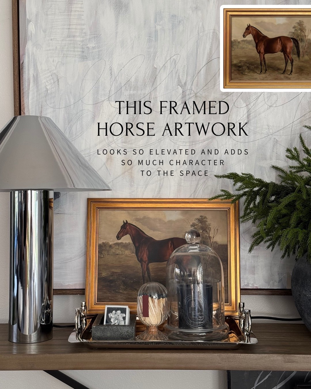 Because it’s the year of the horse! 🐴✨ horse artwork / chrome lamp/ timeless decor 

#LTKSaleAlert #LTKHome