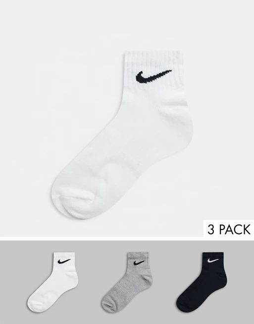 Nike Training 3 pack ankle socks in multi | ASOS (Global)