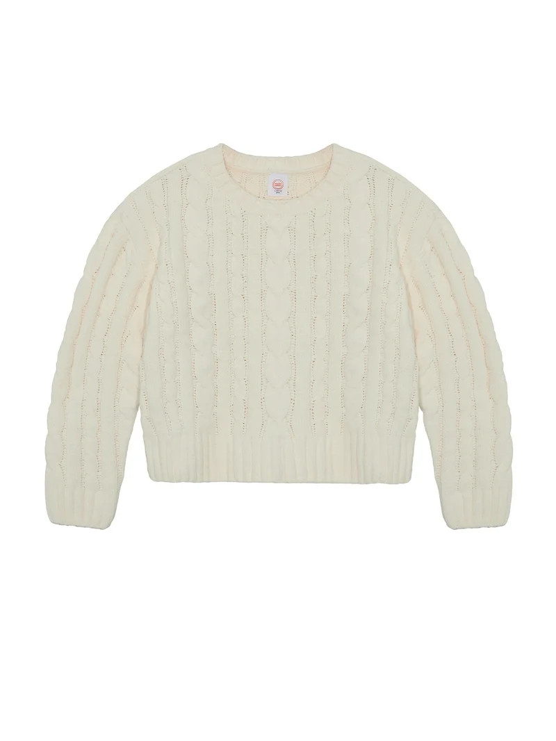 Wonder Nation Girls Chenille Sweater with Long Sleeves, Sizes 4-18 & Plus | Walmart (US)