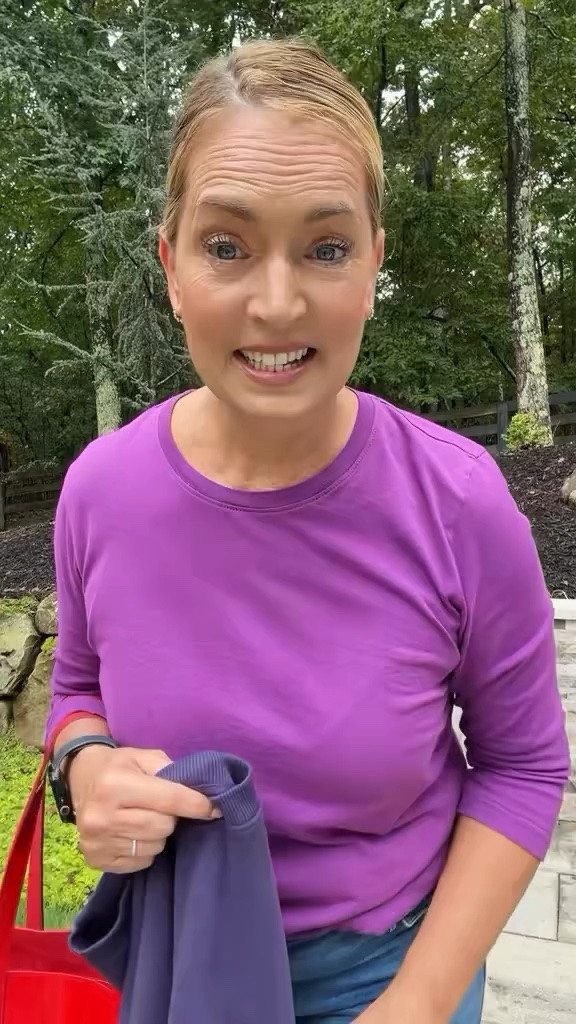 Didn’t see this coming, but really, really loving purple right now. 💜

Tee is Classic T-Shirt Company
Bag is older Sezane. 

Purple outfit of the day, unexpected color obsession, I did not see this coming, purple was not on my radar, suddenly wearing purple, purple for fall, plum tones, pop of color, experimenting with color, adding color to my wardrobe, fall color inspiration, everyday outfit idea, modern midlife style, style over 50, fashion over 50, getting dressed at midlife

#LTKootd #LTKSeasonal #LTKOver40