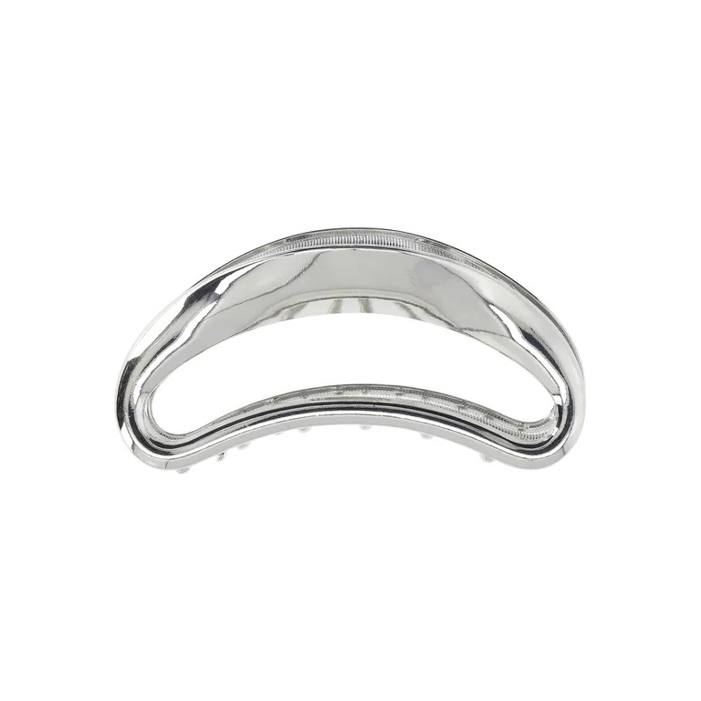 Time and Tru Women's Large Hair Claw Clip, Silvertone | Walmart (US)