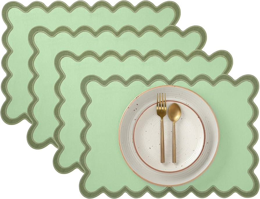 Folkulture Placemats Set of 4, 13 x 19 Inches 100% Cotton Boho Place Mats or Heat ResistantTable ... | Amazon (US)