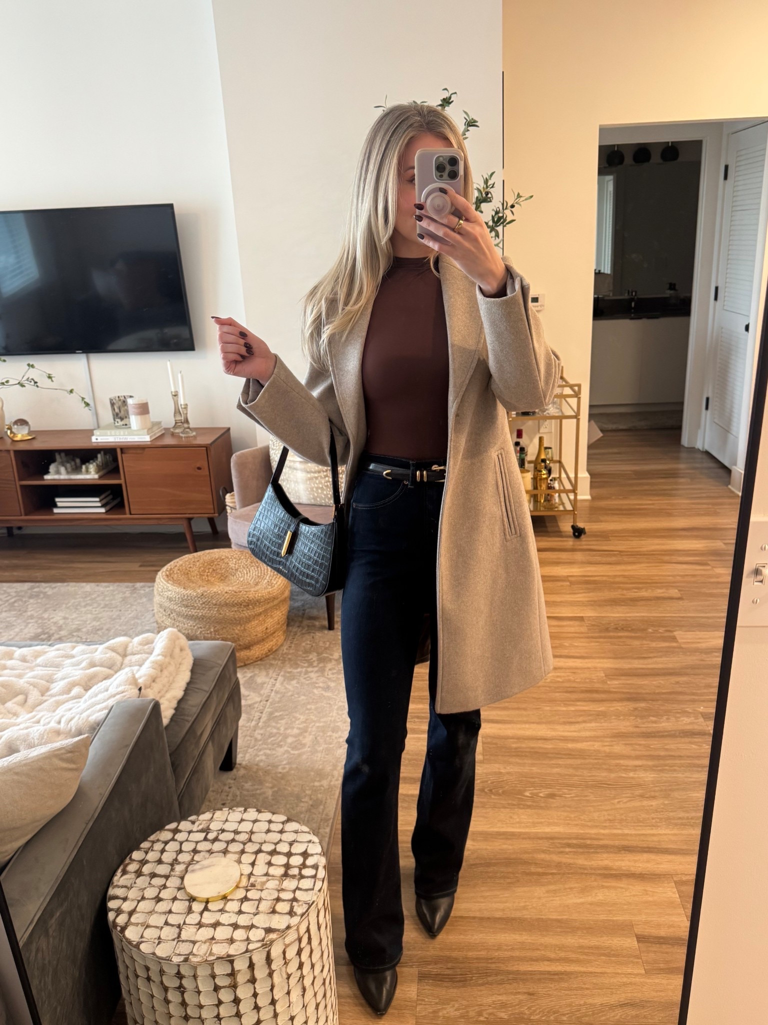 I have worn this coat almost every day since I got it and I have this bodysuit in 3 colors. It’s soooo soft and fits like a dream. I’m 5’7 for reference

Bodysuit: medium 
Coat: medium 
Pants: 26 long 

#LTKSeasonal #LTKHoliday #LTKWorkwear