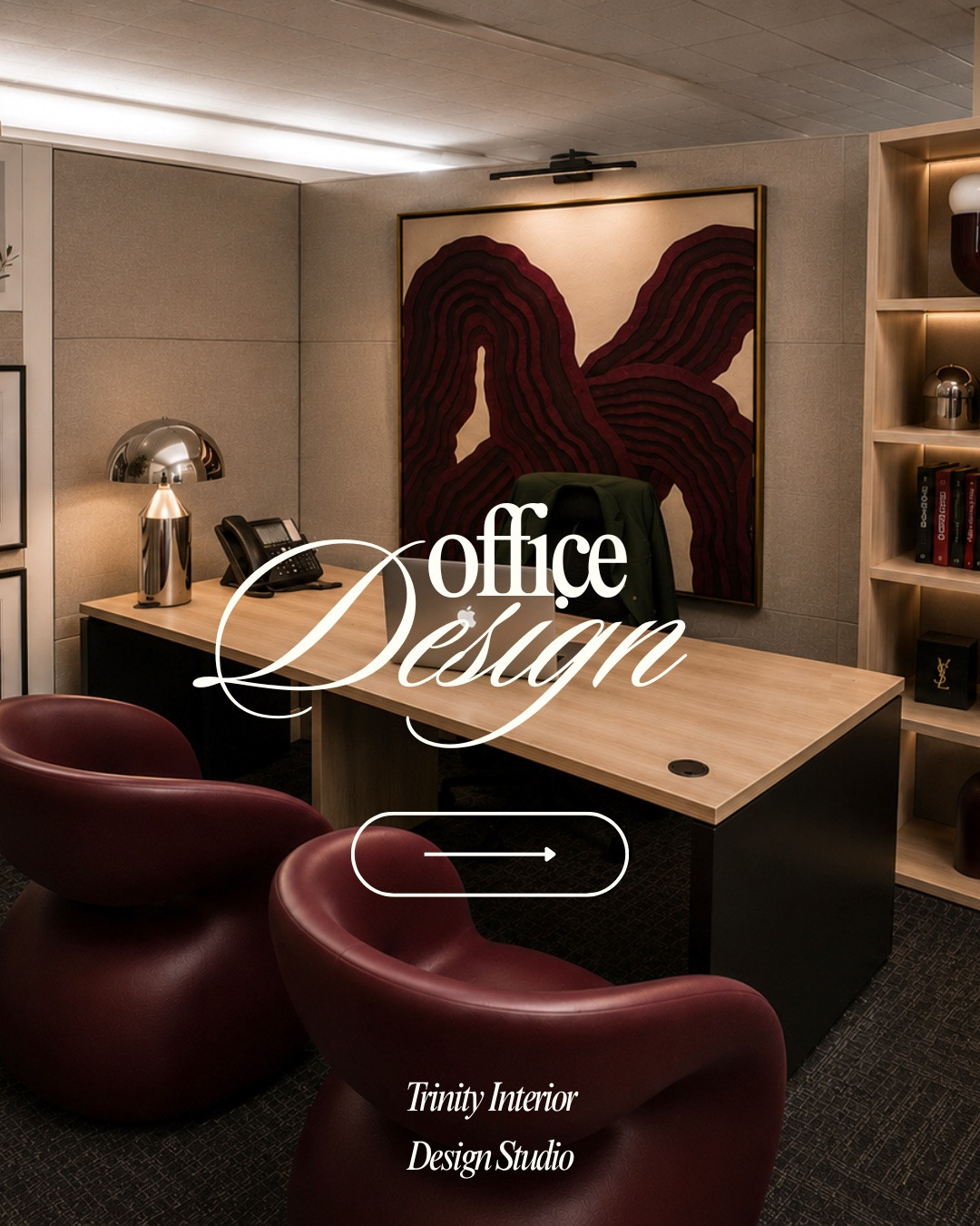 The best designs don’t always require four walls. Sometimes all it takes is reimagining the ones you already have.

For this office refresh, we transformed a standard cubicle into a space that feels elevated, intentional, and inspiring. Rich burgundy Fortune chairs, statement artwork, curated shelving, black-and-white photography, and a sleek glass media board prove that even the smallest footprint can make a lasting impression.

Great design isn’t about the size of the space—it’s about how the space makes you feel.

Ready to transform your office? We’d love to bring your vision to life.

#OfficeDesign #InteriorDesignStudio #WorkspaceInspiration #CommercialInteriors #TrinityInteriorDesignStudio #ShopLTK #LTKStyle #LTKCreator #LTKFinds #OfficeDecor #HomeOfficeStyle #OfficeInspo #WorkspaceGoals #InteriorStyling

#LTKdayinmylife #LTKHome