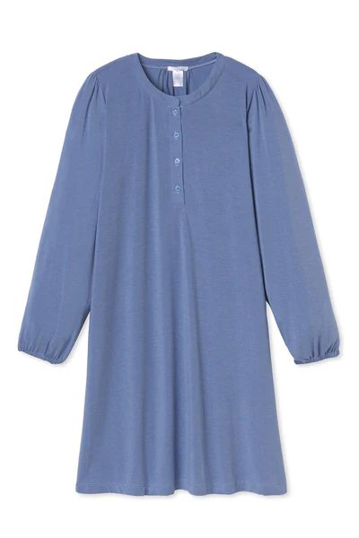 DreamKnit Henley Nightgown in Aura | LAKE Pajamas