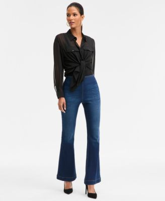 Women's High-Rise Pull-On Flare-Leg Jeans, Macy's Exclusive | Macy's