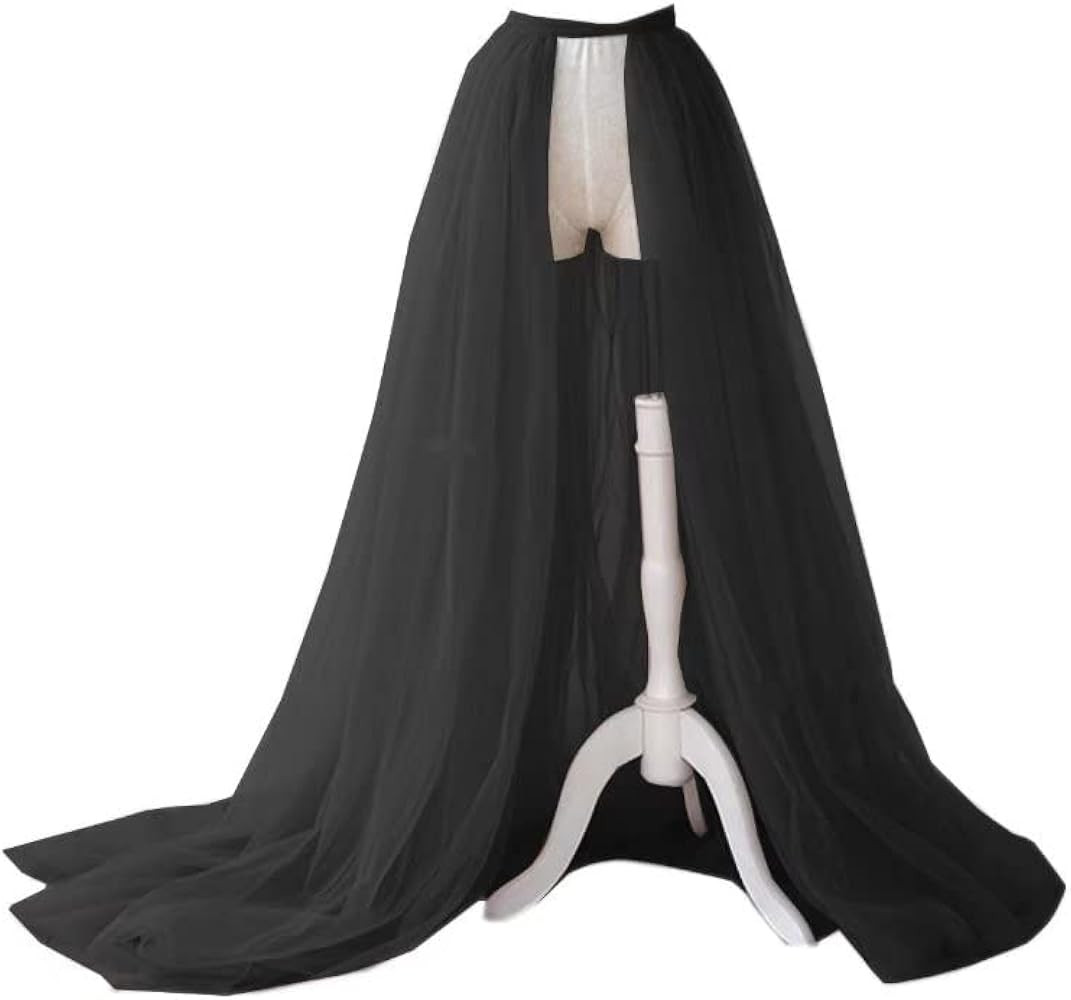 Detachable Wedding Train Only Length 66" Wedding Maxi Tulle Skirts Floor Length Overskirt for Bri... | Amazon (US)