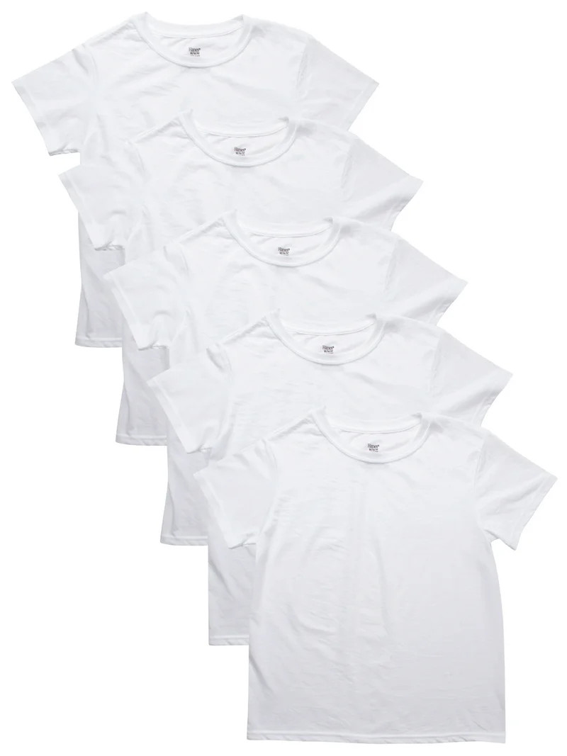 Hanes Boys' Eco Blend Crew Undershirt, 5 Pack, Sizes S-XXL | Walmart (US)