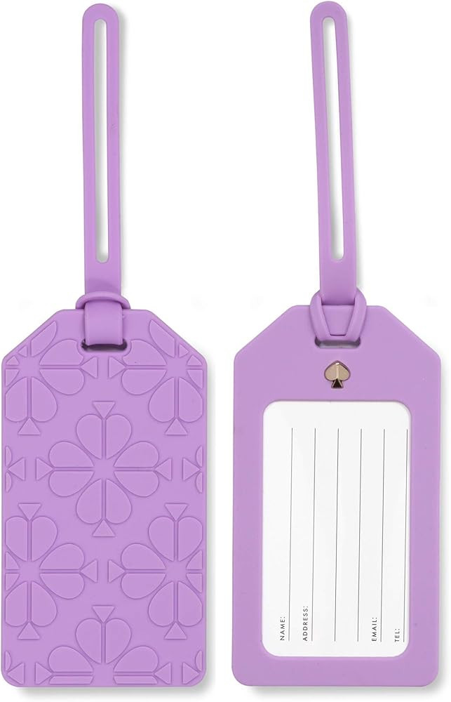 Kate Spade New York Purple Silicone Luggage Tag with Strap, Spade Flower (Purple) | Amazon (US)