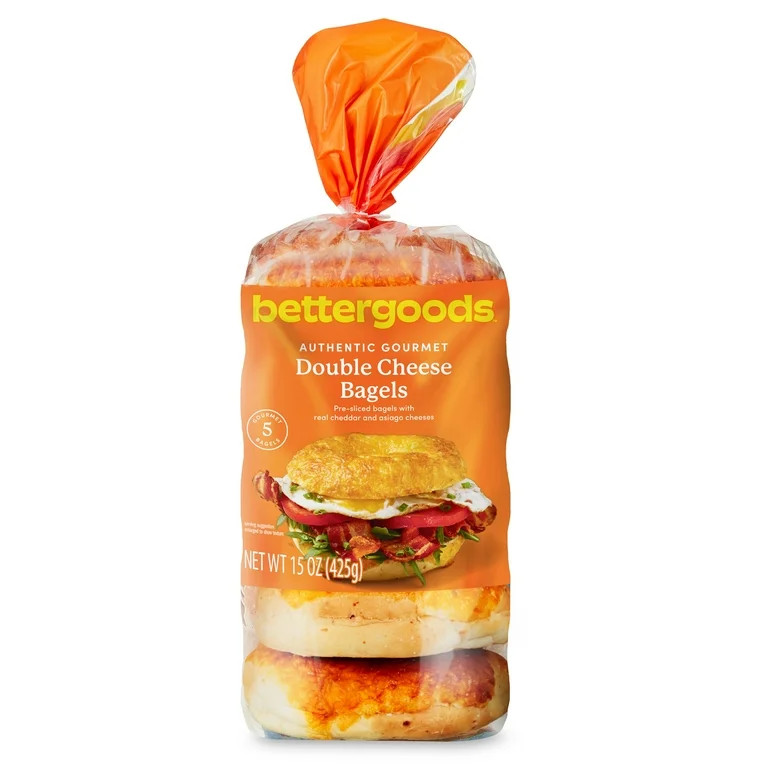 bettergoods Double Cheese Bagels, 15 oz, 5 Count | Walmart (US)