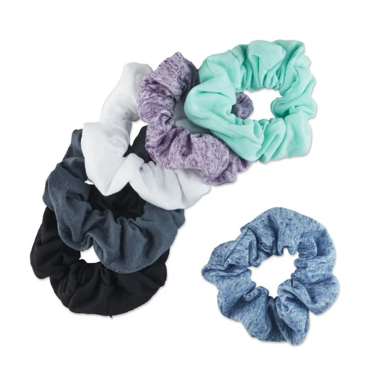 Scunci Original Scrunchies in Washable Fabric in Black, White, and Cool Neutral Heather Shades, P... | Walmart (US)
