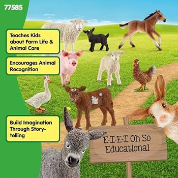 Schleich Farm World - 10PC Farm Animal Toy Bundle - Kids Ages 3+ | 77585 | Amazon (US)