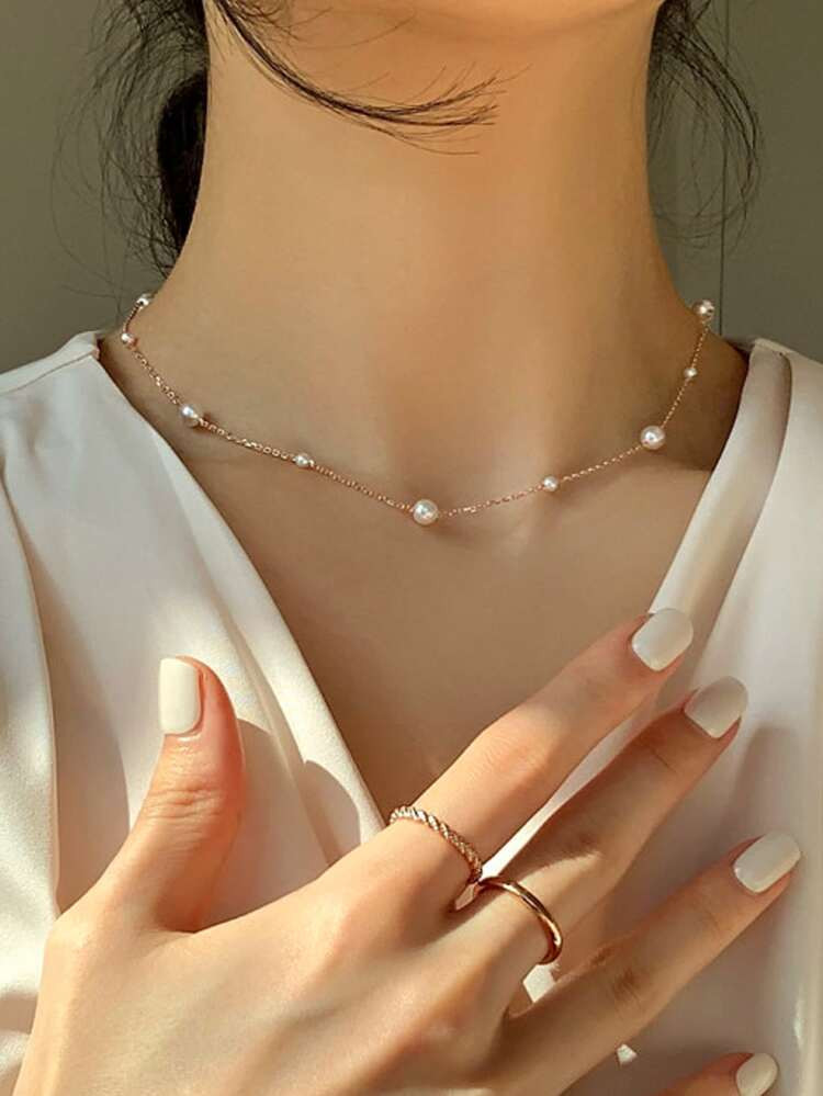 Faux Pearl Decor Necklace | SHEIN