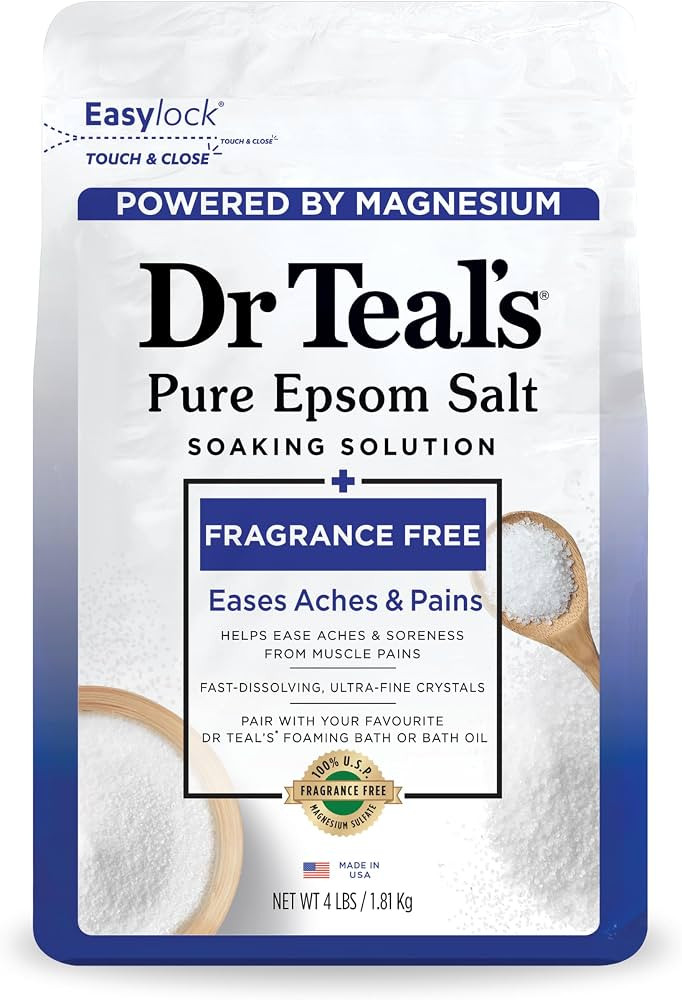 Dr Teal's Epsom Salt Magnesium Soak, Fragrance Free, 4 lbs | Amazon (US)