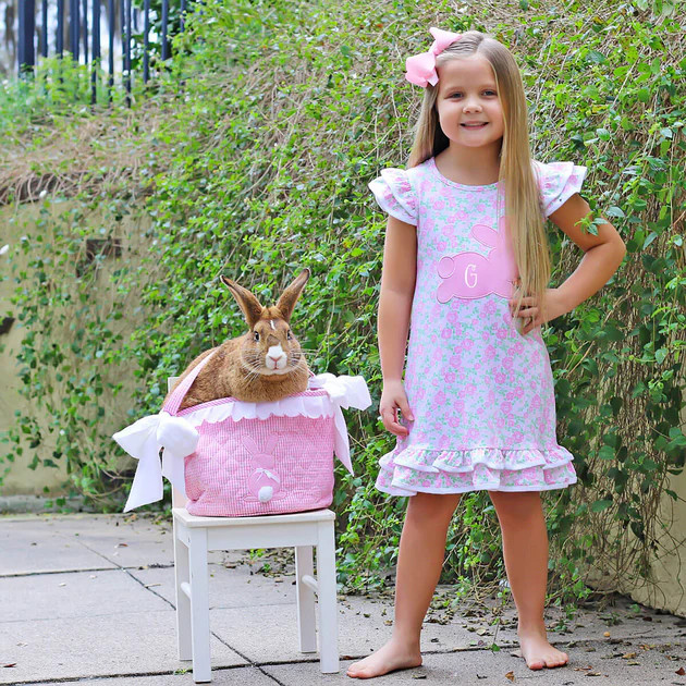 Sweet Floral Pink Bunny Milly Dress | Classic Whimsy