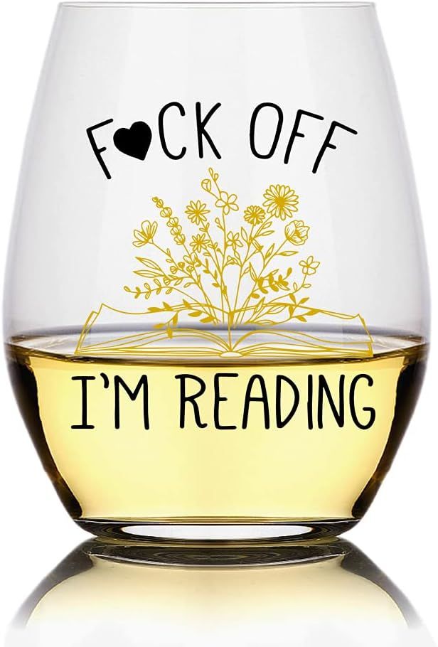 Perfectinsoy I'm Reading Wine Glass, Cute Funny Book Club Gifts for Lovers of Reading & Fun Libra... | Amazon (US)