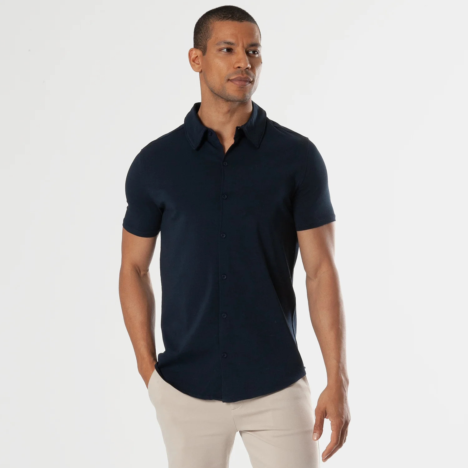 Navy Short Sleeve Knit Shirt | True Classic