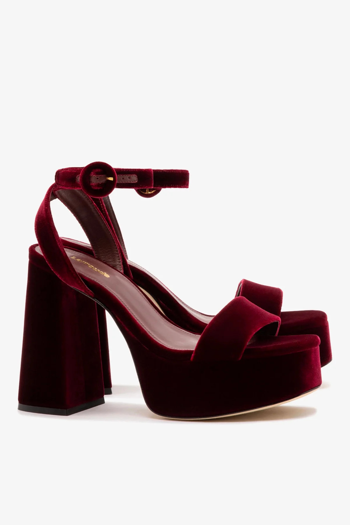 Dolly Sandal In Wine Velvet | Larroude