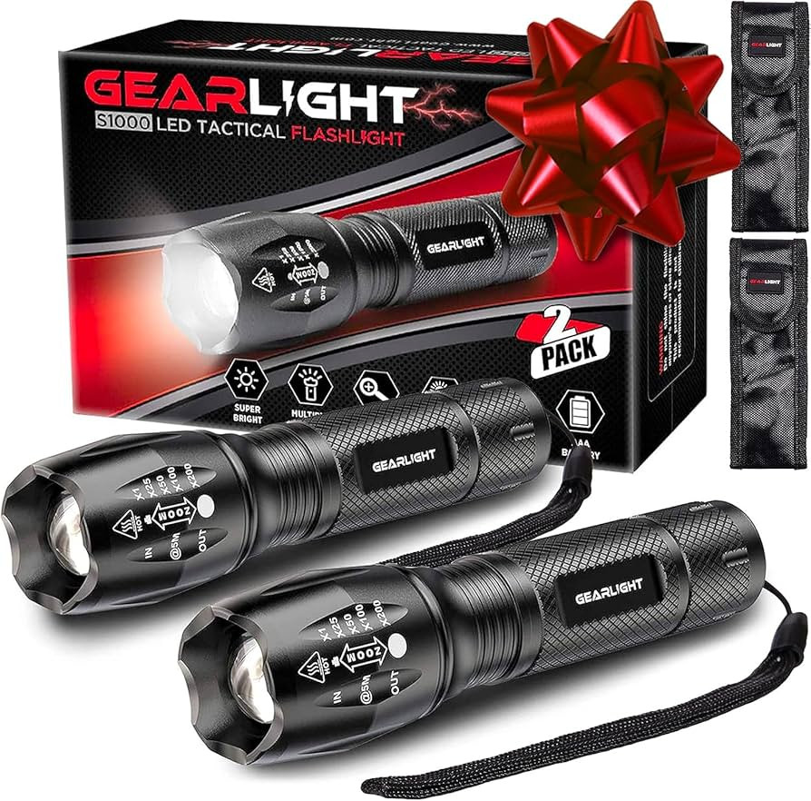 GearLight 2pack S1000 LED Flashlights High Lumens - Mini Flashlights for Camping, Hiking, Walking... | Amazon (US)