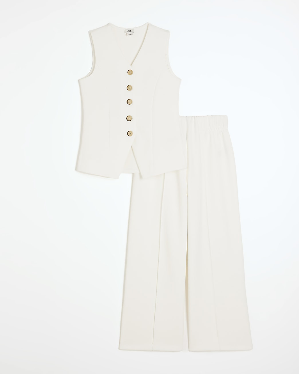 Girls white waistcoat and trousers set | River Island (UK & IE)