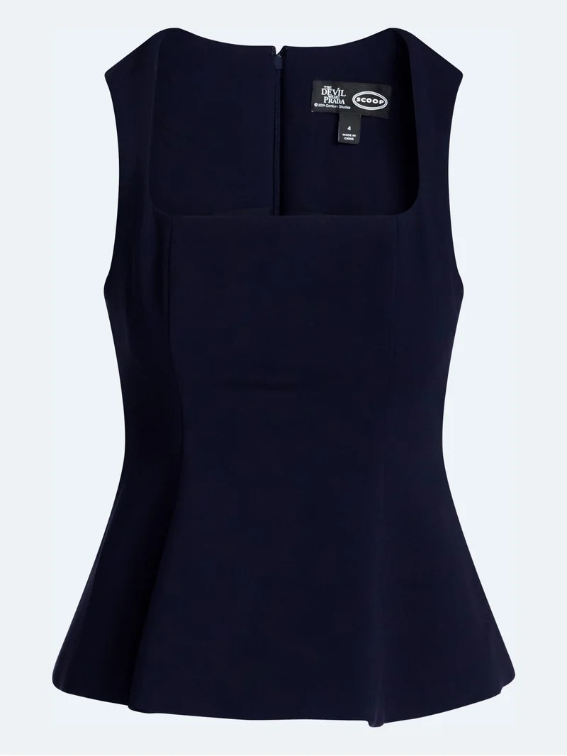 Devil Wears Prada Scoop Collection Women's Sleeveless Square Neck Peplum Top, Sizes 0-20 | Walmart (US)