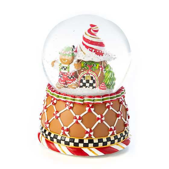 Candy Cottage Gingerbread Snow Globe | MacKenzie-Childs