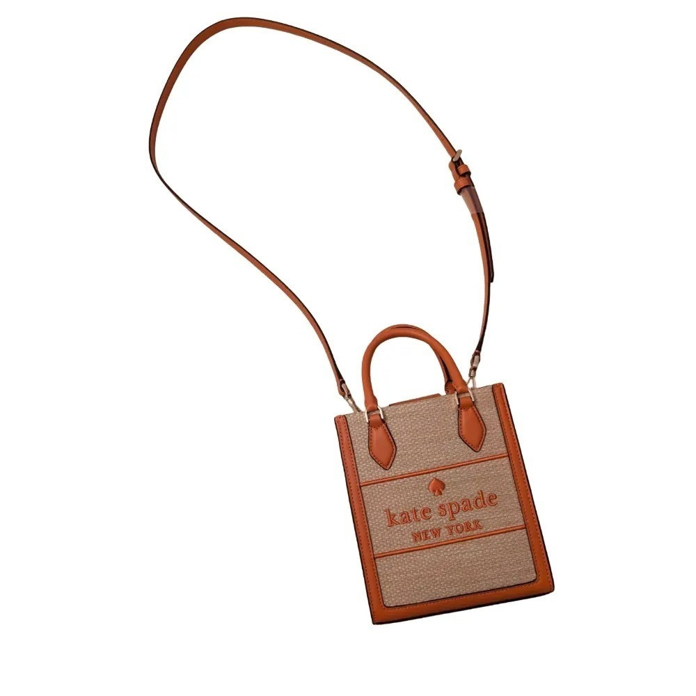 Kate Spade Ellie Mini Orange Straw Leather Crossbody Purse KB921 NWT $329 | Poshmark