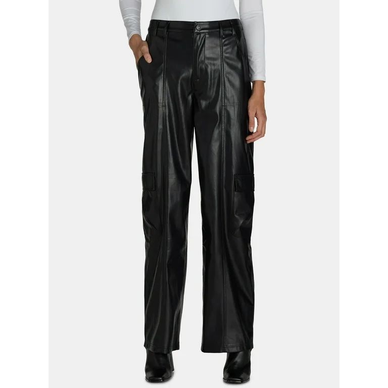 Madden NYC Women's Juniors PU Straight Leg Pant, Sizes XXS-XXL | Walmart (US)