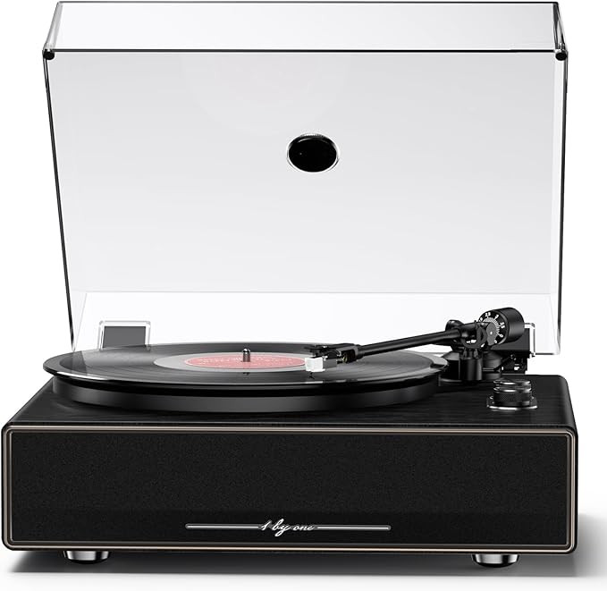 1 by ONE High Fidelity All-in-One Record Player, Vinyl Turntable with Built-in Speakers, Magnetic... | Amazon (US)