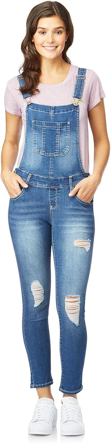 WallFlower Women's Juniors Plus-Size Stretch Skinny Overalls | Amazon (US)