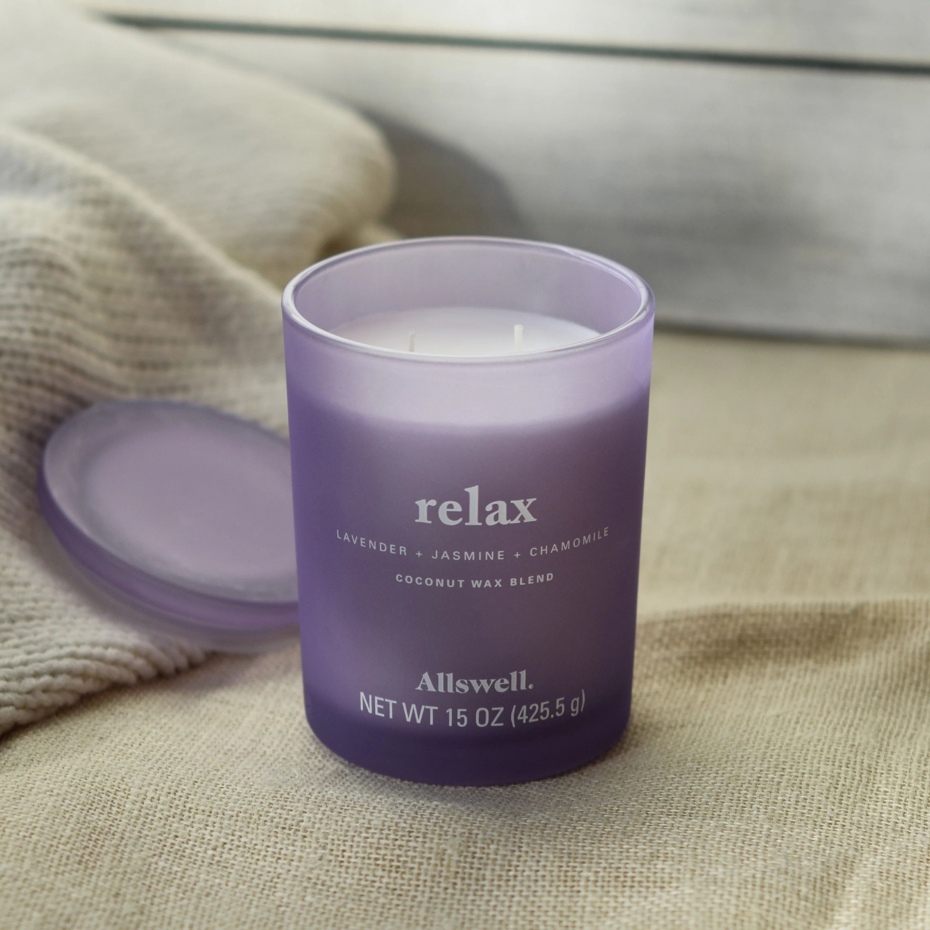 Relax (Lavender + Jasmine + Chamomile) 2-Wick Spa Candle | Allswell Home