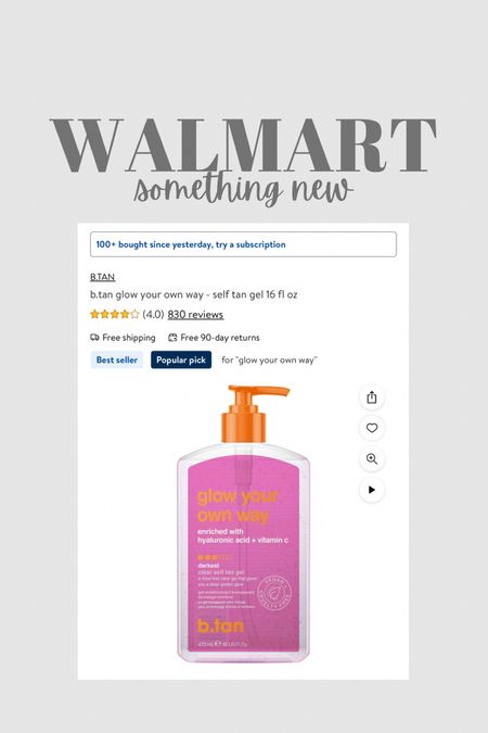 Walmart tanning gel. I’m definitely gonna try this out 

#LTKFindsUnder50 #LTKBeauty #LTKStyleTip