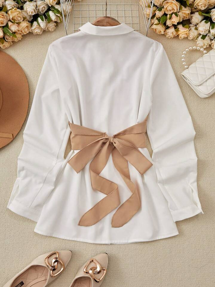 SHEIN Privé Colorblock Vest Back Strap 2 in 1 Shirt | SHEIN