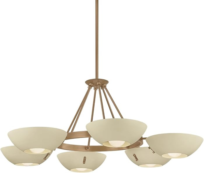 Troy Lighting Alturas 6-Light Chandelier | Patina Brass Finish | Soft Sand Bowl Shades | Mid-Cent... | Amazon (US)