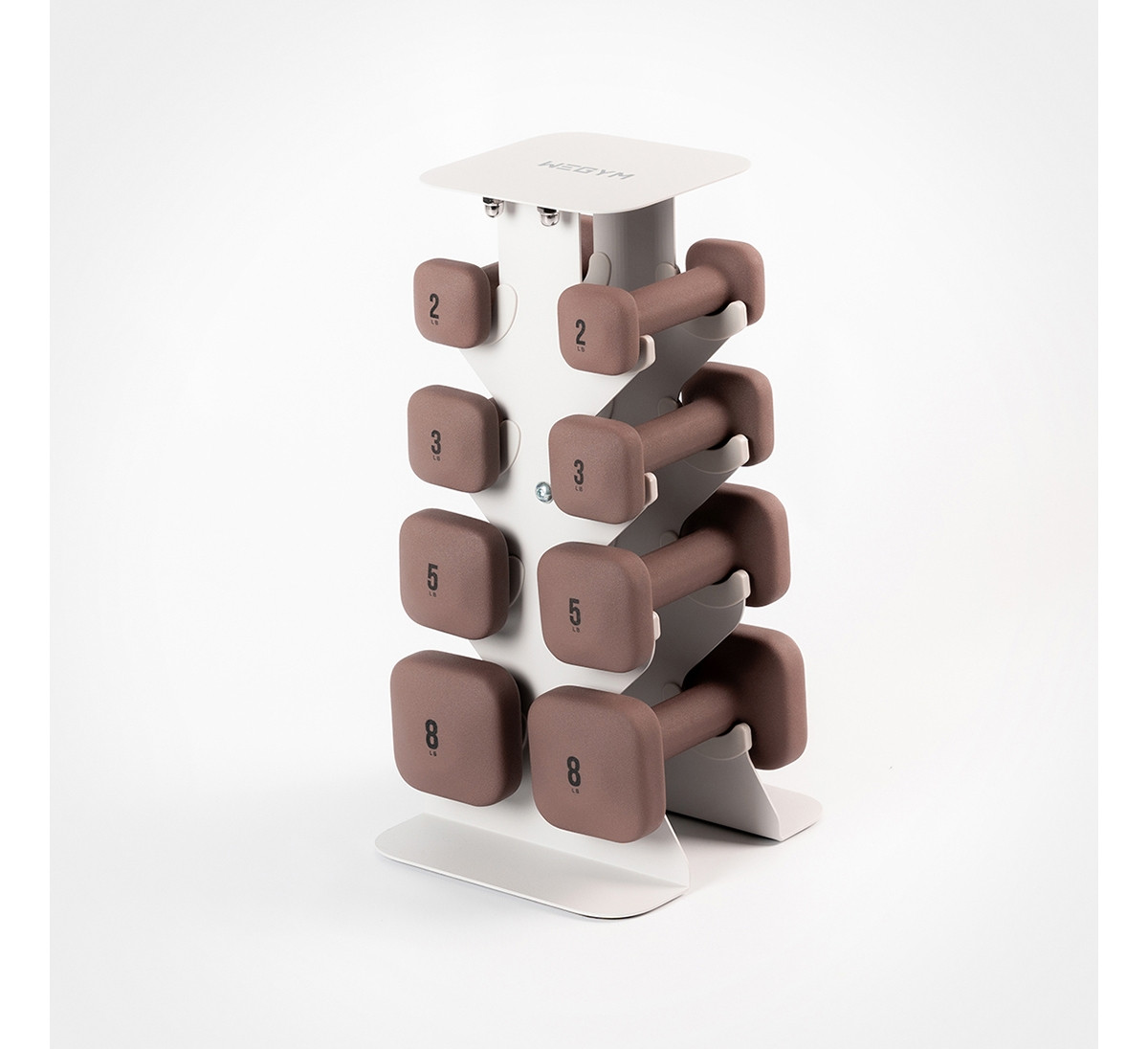 WeGym SafeGrip Dumbbells Medium Set with Light Rack - 5, 8, 10, 12 lbs - Rose | Macy's