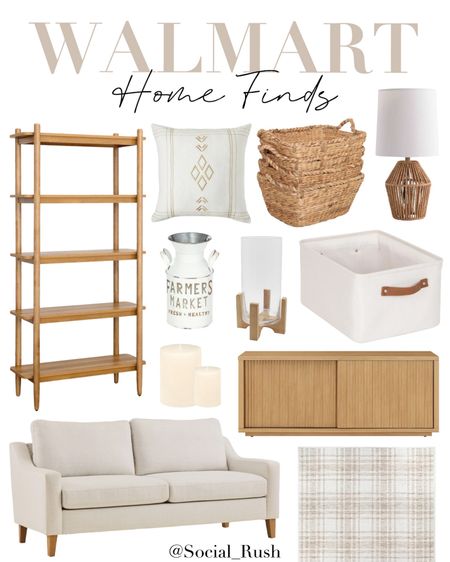 Walmart Home Finds, Living Room Decor Neutral Home Decor, Farmhouse Decor, Neutral Home Finds, Living Room Inspo, Farmhouse Home Decor, Candleholder, Throw Pillow, Pillar Candles, Storage Basket with Handles, indoor/outdoor rug, Natural rug, Rattan Lamp, Baskets, Fluted TV Stand, Bookcase, Upholstered Sofa, Milk Jug Decor | #Walmart #HomeDecor #LivingRoom

#LTKhome