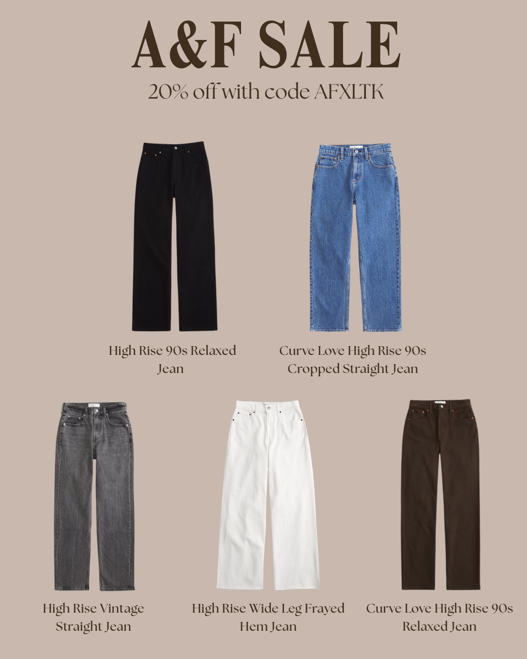 The Exclusive LTK X AF Sale Denim Jean Edit
Use code AFXLTK for 20% off everything 

 #LTKxAFSale #LTKuk #LTKspring
