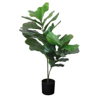 3 ft. Real Touch Artificial Fiddle Leaf Fig Tree in Pot | The Home Depot