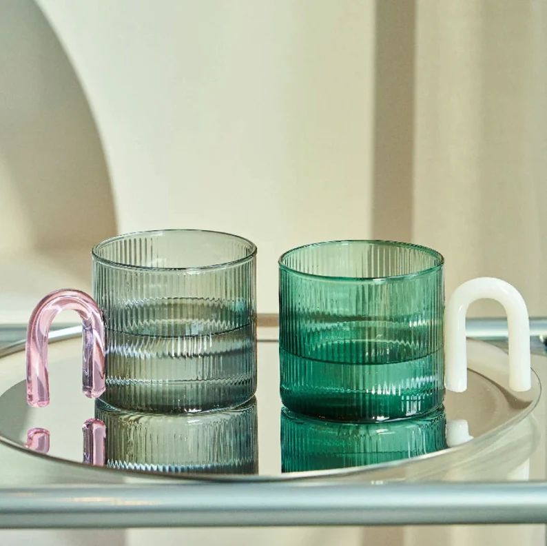 Retro Vintage Borosilicate Glass Colorful Mug Transparent | Etsy | Etsy (US)