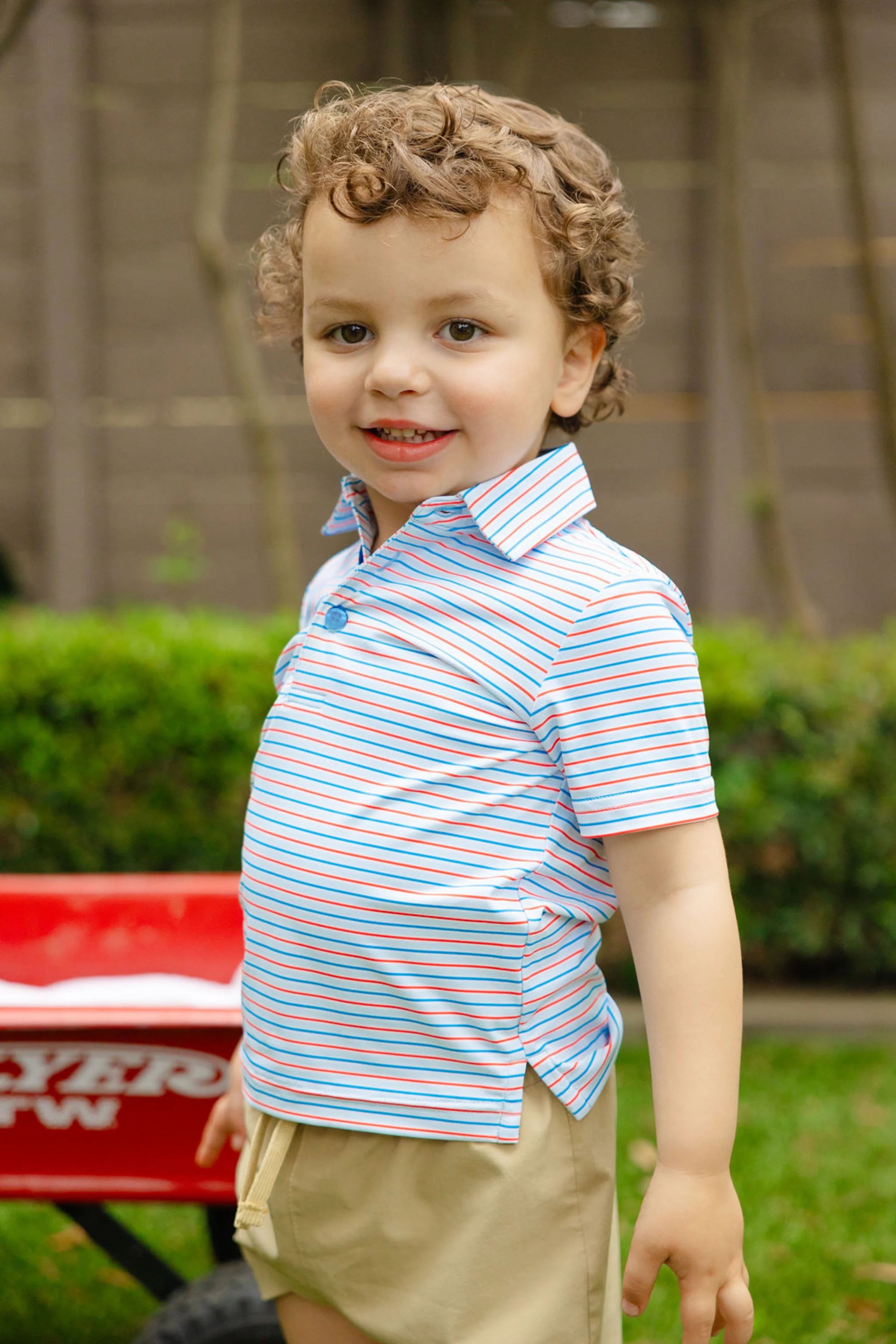 Red, White and Blue Stripes Boys&#39; Polo | Poppy Kids Co