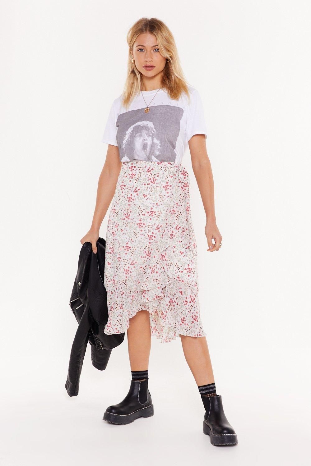 Summer Floral Wrap Midi Skirt | NastyGal (US & CA)