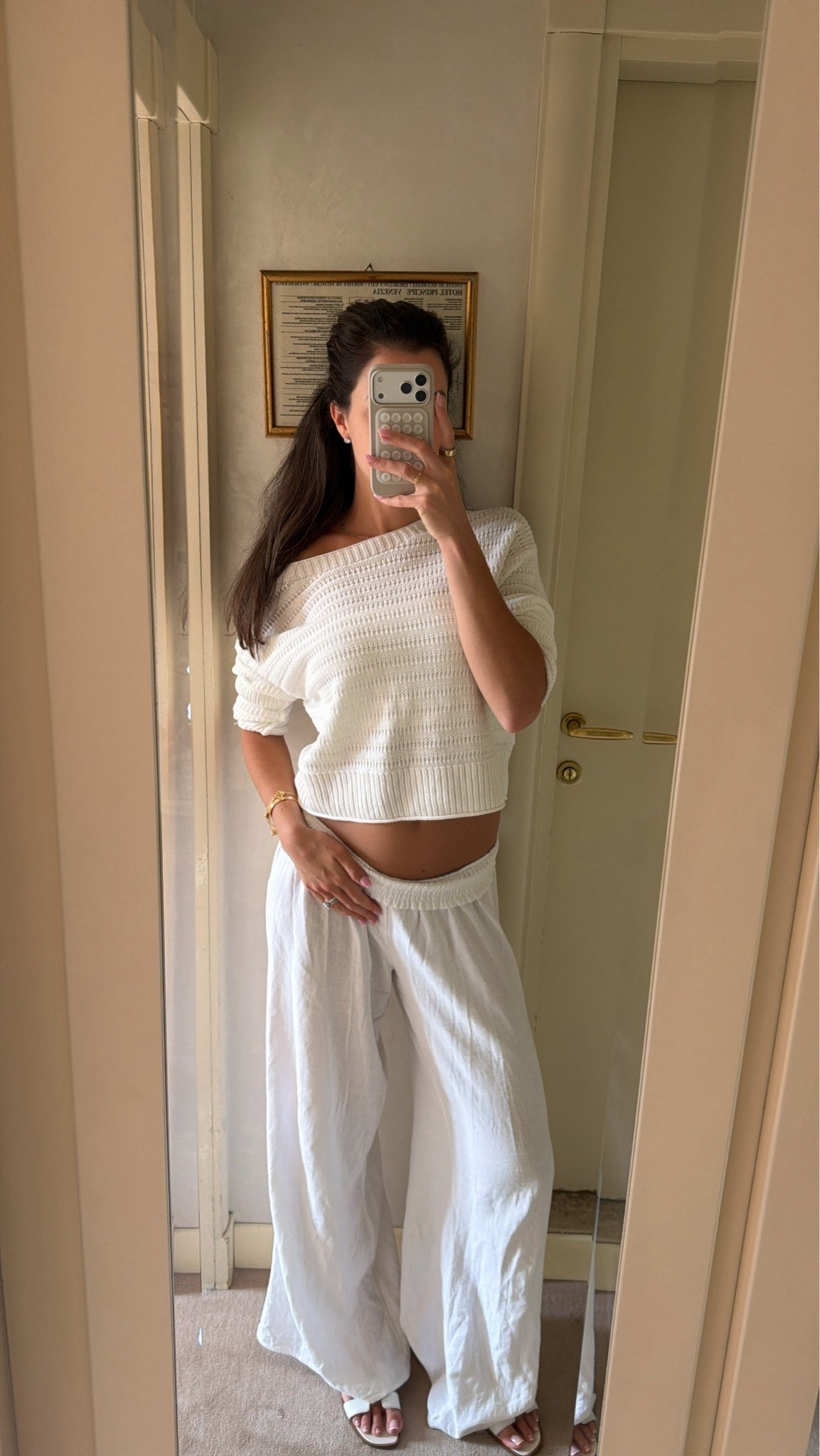 Sweater - target size large 
Linen Pants - very old pink lily so I’ll link similar ones!