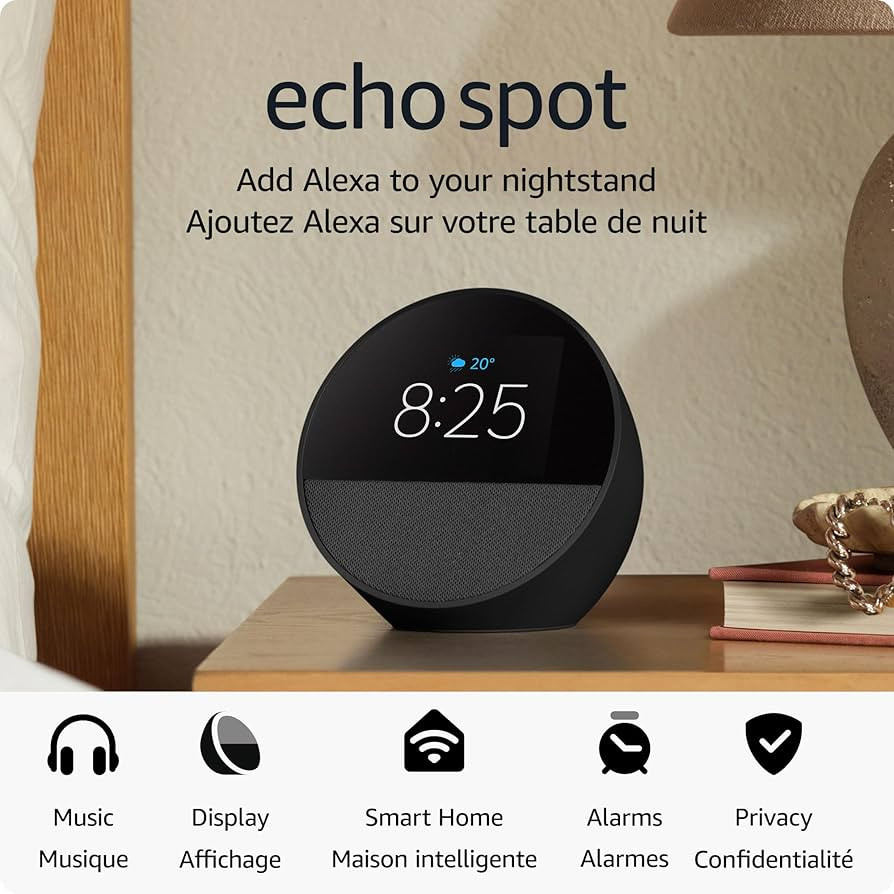 Amazon Echo Spot - Versatile Smart Alarm Clock with Alexa | Amazon (CA)