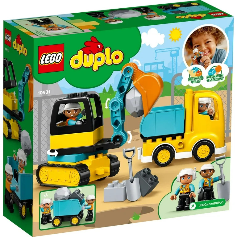 LEGO DUPLO Town Truck & Tracked Excavator Construction Vehicle 10931 Toy for Toddlers 2 - 4 Years... | Walmart (US)